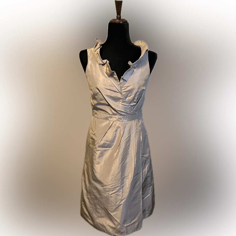 J. Crew Blakey Taffeta Fawn Color Formal Dress size 4 - Picture 2 of 14